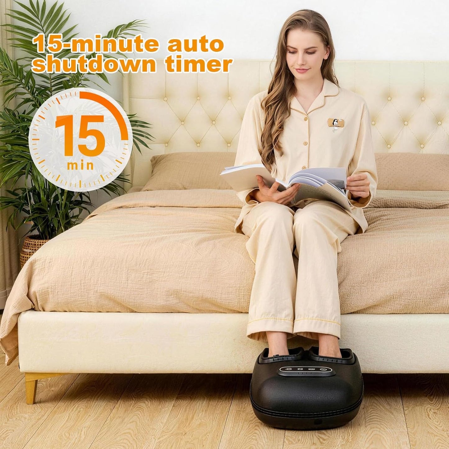 Heated Foot Massager 3 Modes, 3 Intensities, Timer, US 4-13