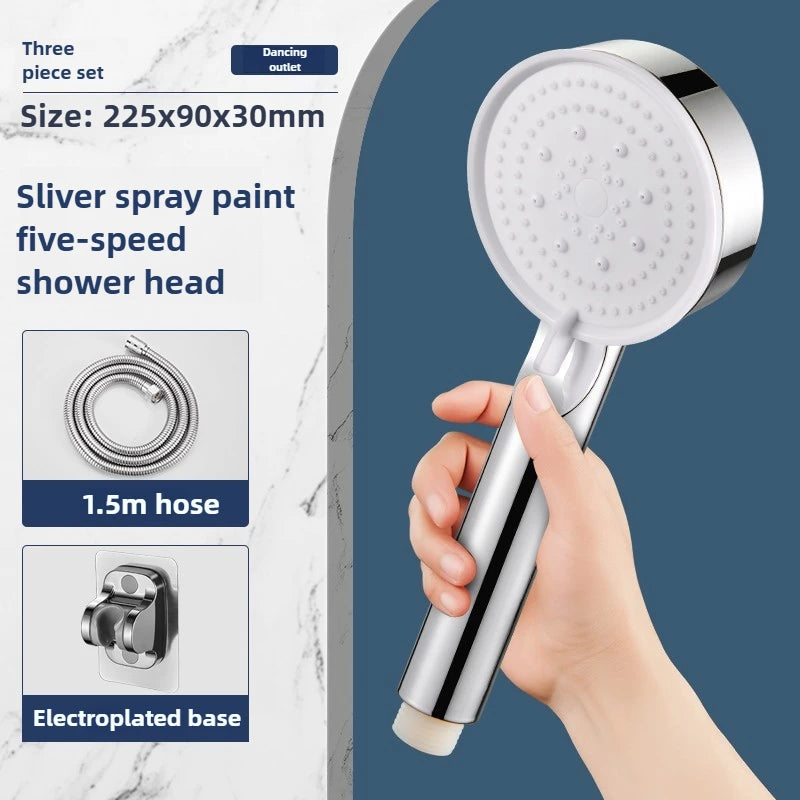 High-Pressure Handheld Shower Head - 5 Modes & Hose