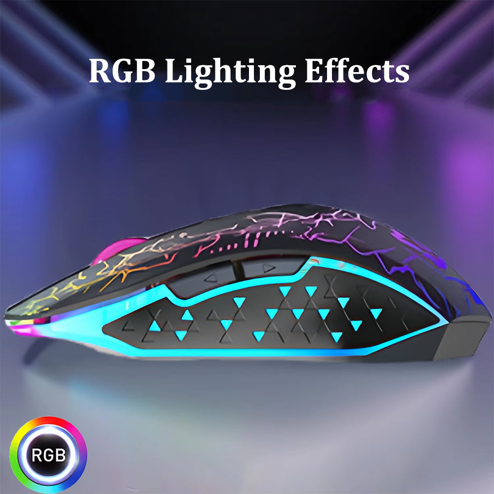 RGB Gaming Mouse Bluetooth 2.4G Wireless Ergonomic 1600DPI