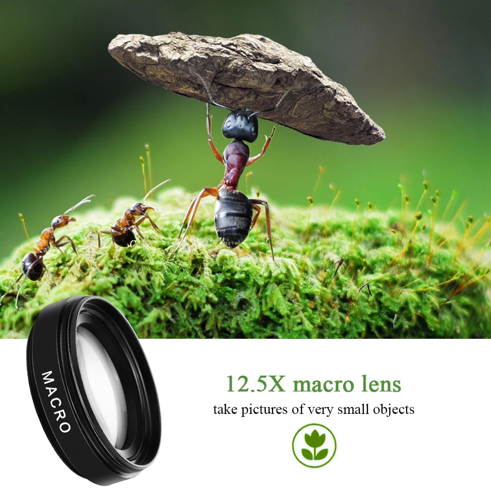 Camera Lens: HD Macro & Super Angle Lens for iPhone/Samsung Phones