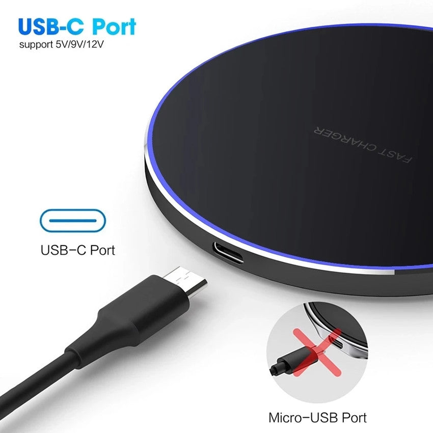 30W Wireless Charger Pad for iPhone 15 & Samsung Fast Charge