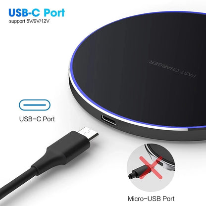 30W Wireless Charger Pad for iPhone 15 & Samsung Fast Charge