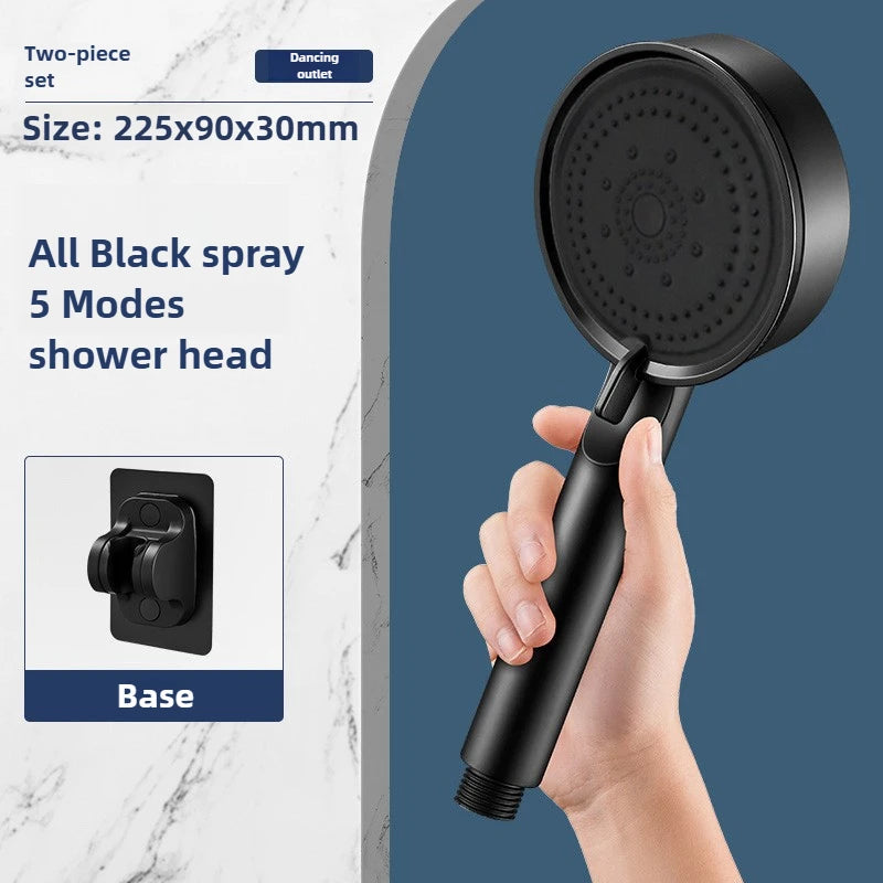 High-Pressure Handheld Shower Head - 5 Modes & Hose