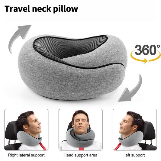 Memory Foam Travel Neck Pillow - Adjustable & Portable Comfort