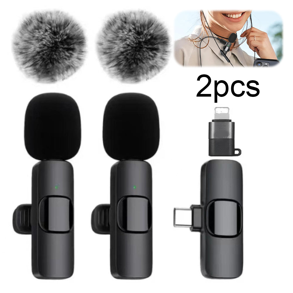 2.4G Mini Mic System: Noise Canceling for iPhone & Camera