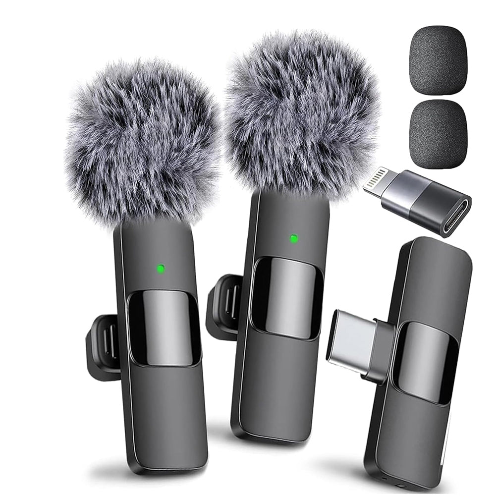 2.4G Mini Mic System: Noise Canceling for iPhone & Camera