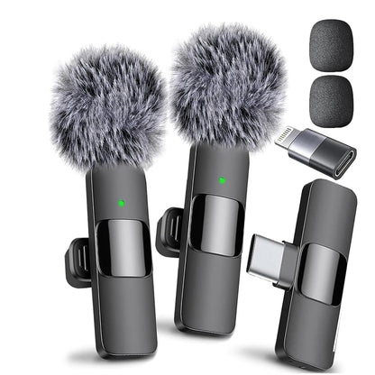 2.4G Mini Mic System: Noise Canceling for iPhone & Camera