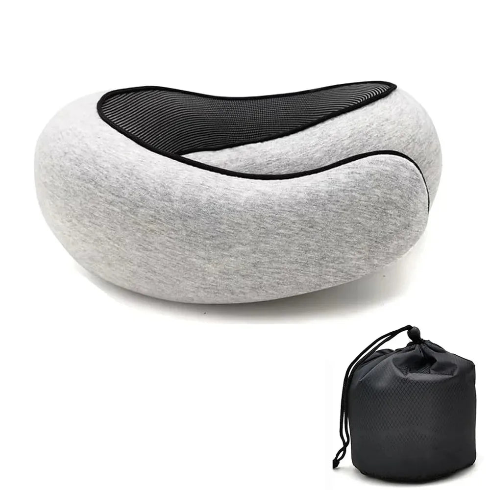 Memory Foam Travel Neck Pillow - Adjustable & Portable Comfort