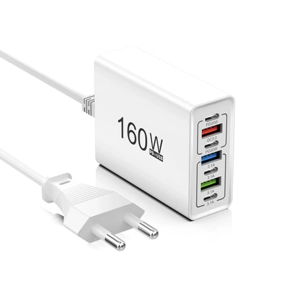 160W 6 Port USB Charger Fast Charging PD QC3.0 USB C Phone Charger USB Hub Adapter For iPhone Samsung Huawei Xiaomi Wall Charger