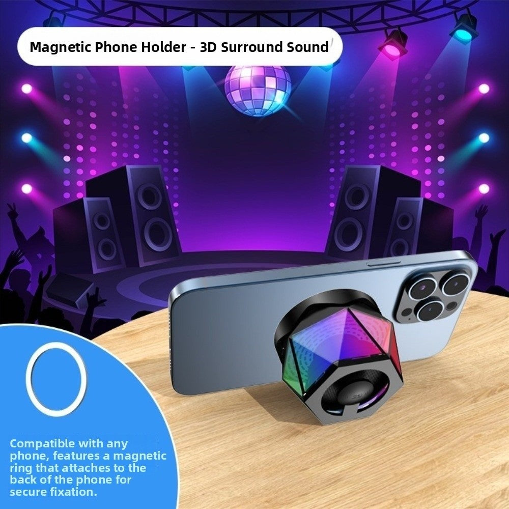 RGB Bluetooth Speaker: Magnetic, LED, Mini Sound Box & Stand