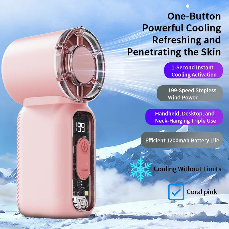 Rechargeable Handheld Mini Fan - Powerful & Ultra-Quiet