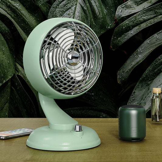 USB Rechargeable Desk Fan - Quiet 3-Speed Oscillating Air