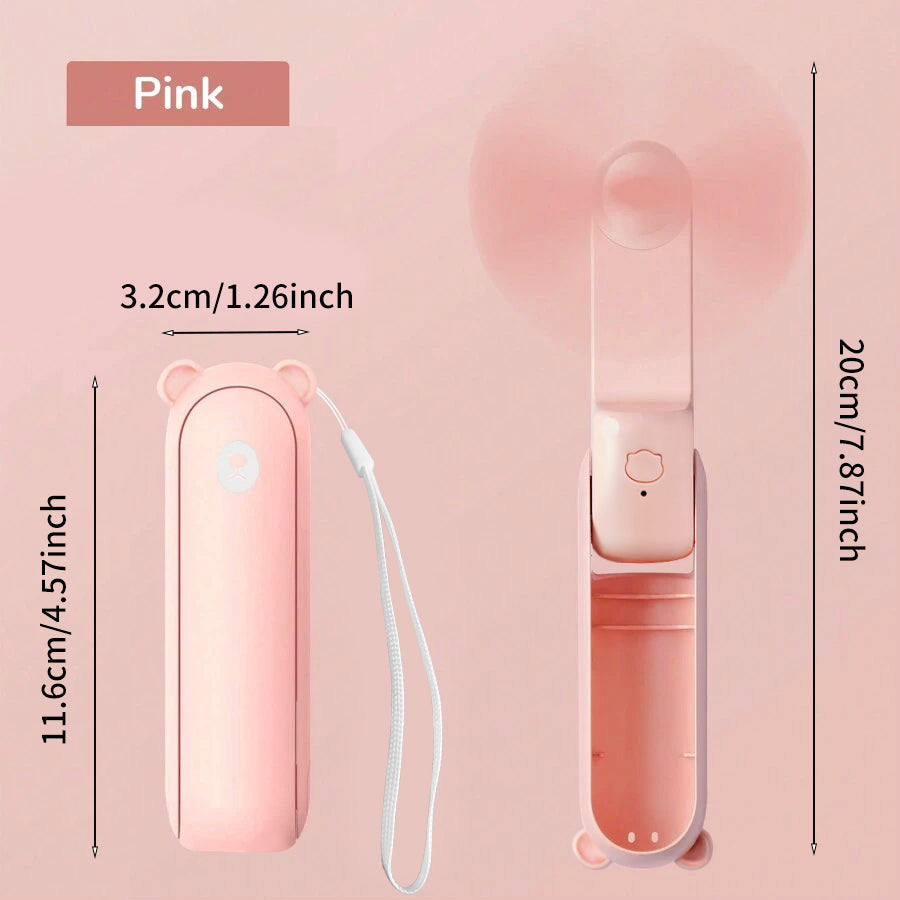 Portable Mini Fan - USB, 3-Speed, Foldable Handheld