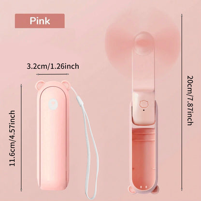 Portable Mini Fan - USB, 3-Speed, Foldable Handheld