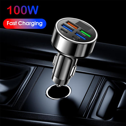 Car Charger: Fast-Charging 6-in-1 Adapter