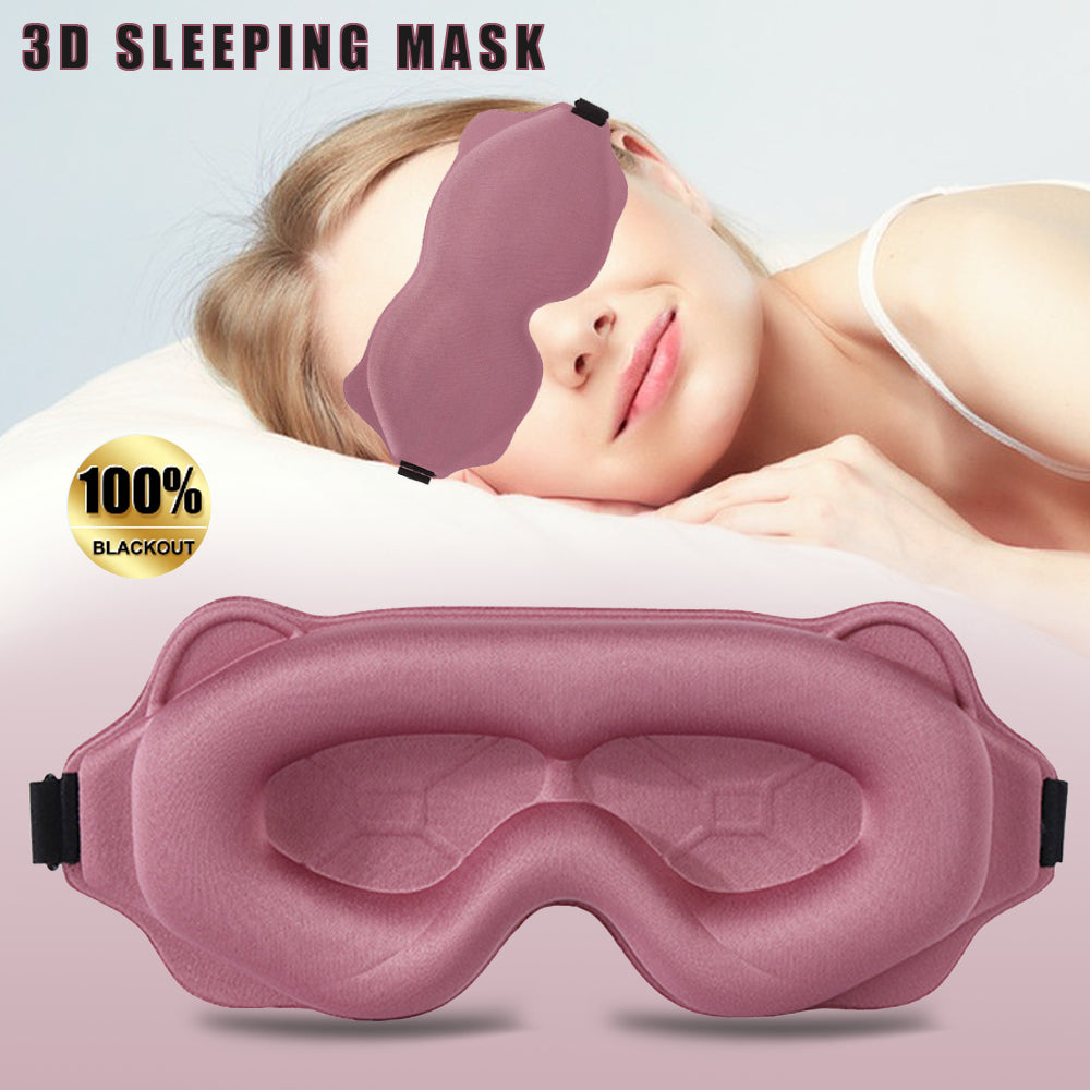 3D Sleeping Mask Light Blocker - Soft Padded Eye Shade