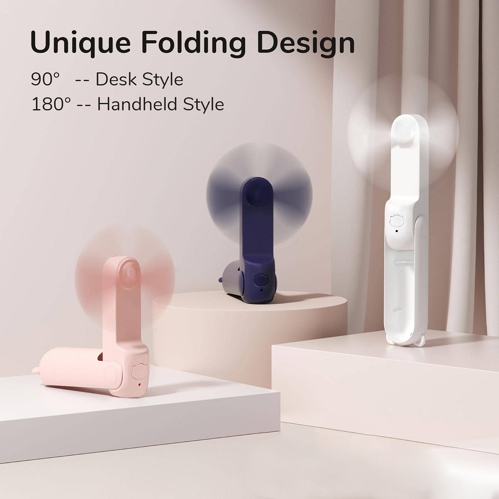 Portable Mini Fan - USB, 3-Speed, Foldable Handheld
