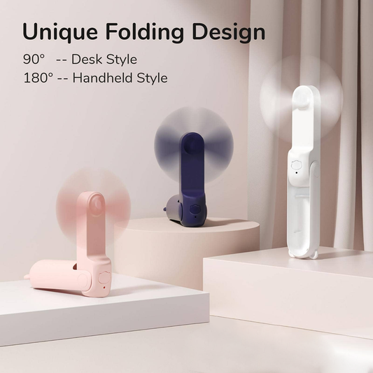 Portable Mini Fan - USB, 3-Speed, Foldable Handheld