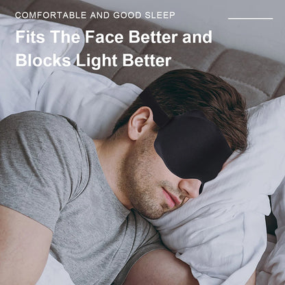 3D Sleeping Mask Light Blocker - Soft Padded Eye Shade