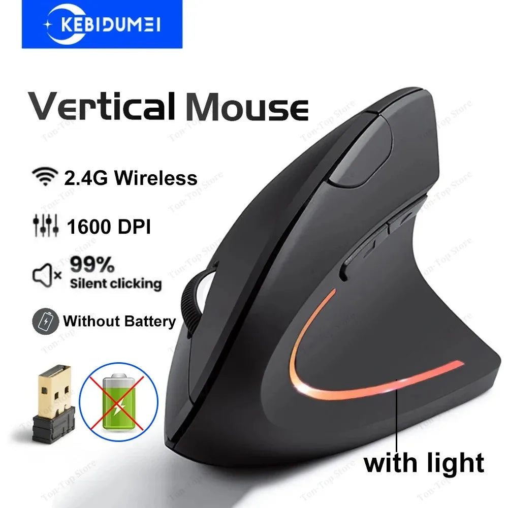Bluetooth 5.2 Mouse 2.4G Wireless Mouse Dual Mode Vertical Mouse Rechargeable Mice Silent Mouse 1600 DPI for PC Laptop Desktop