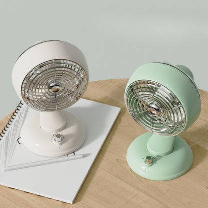 USB Rechargeable Desk Fan - Quiet 3-Speed Oscillating Air