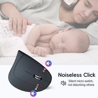 Bluetooth 5.2 Mouse 2.4G Wireless Mouse Dual Mode Vertical Mouse Rechargeable Mice Silent Mouse 1600 DPI for PC Laptop Desktop