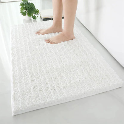 Non-Slip Chenille Bathroom Rug - Fluffy Shag Mat by Olanly