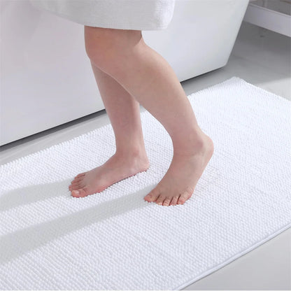 Non-Slip Chenille Bathroom Rug - Fluffy Shag Mat by Olanly