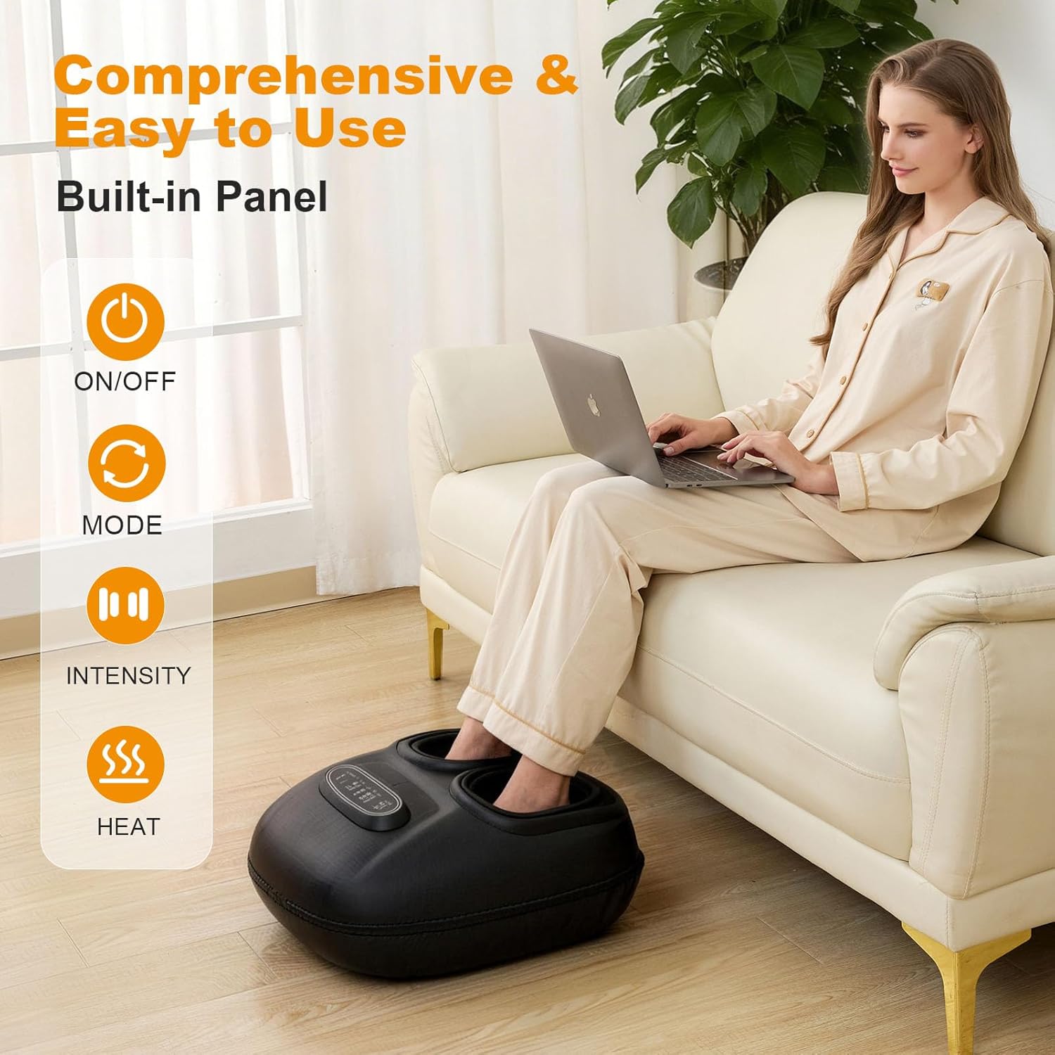 Heated Foot Massager 3 Modes, 3 Intensities, Timer, US 4-13
