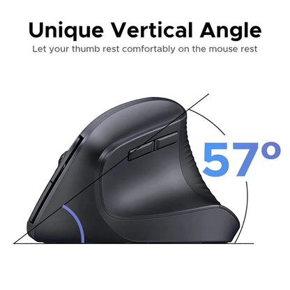 Bluetooth 5.2 Mouse 2.4G Wireless Mouse Dual Mode Vertical Mouse Rechargeable Mice Silent Mouse 1600 DPI for PC Laptop Desktop
