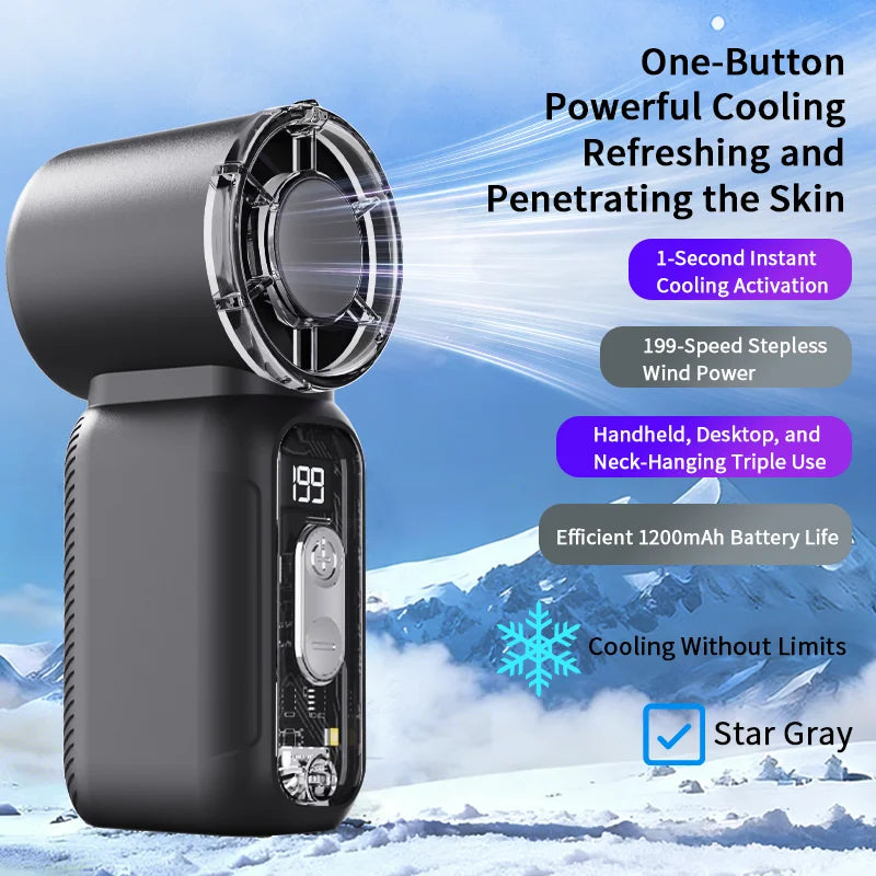 Rechargeable Handheld Mini Fan - Powerful & Ultra-Quiet