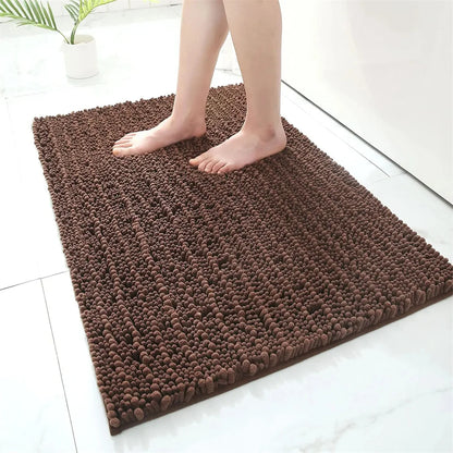 Non-Slip Chenille Bathroom Rug - Fluffy Shag Mat by Olanly