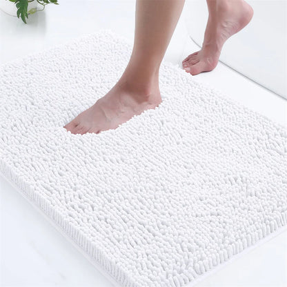 Non-Slip Chenille Bathroom Rug - Fluffy Shag Mat by Olanly