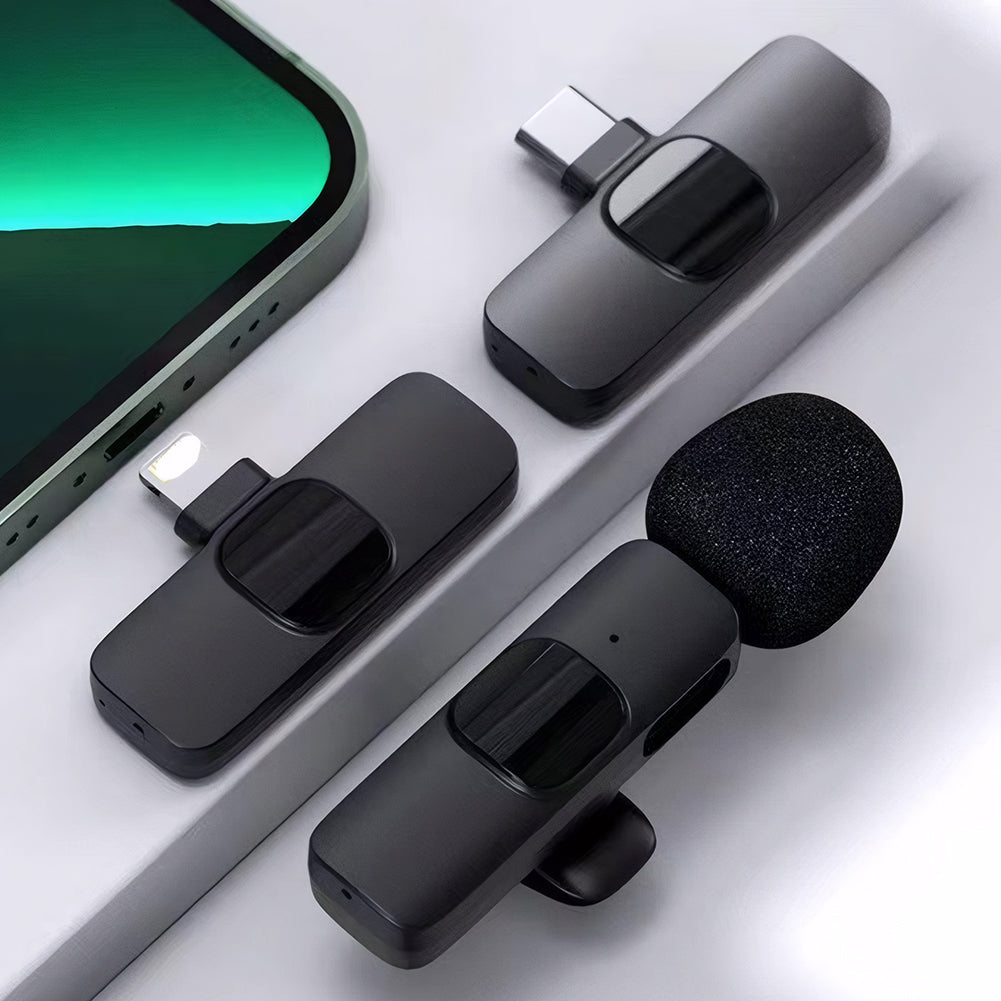 2.4G Mini Mic System: Noise Canceling for iPhone & Camera