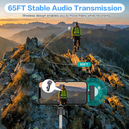 2.4G Mini Mic System: Noise Canceling for iPhone & Camera