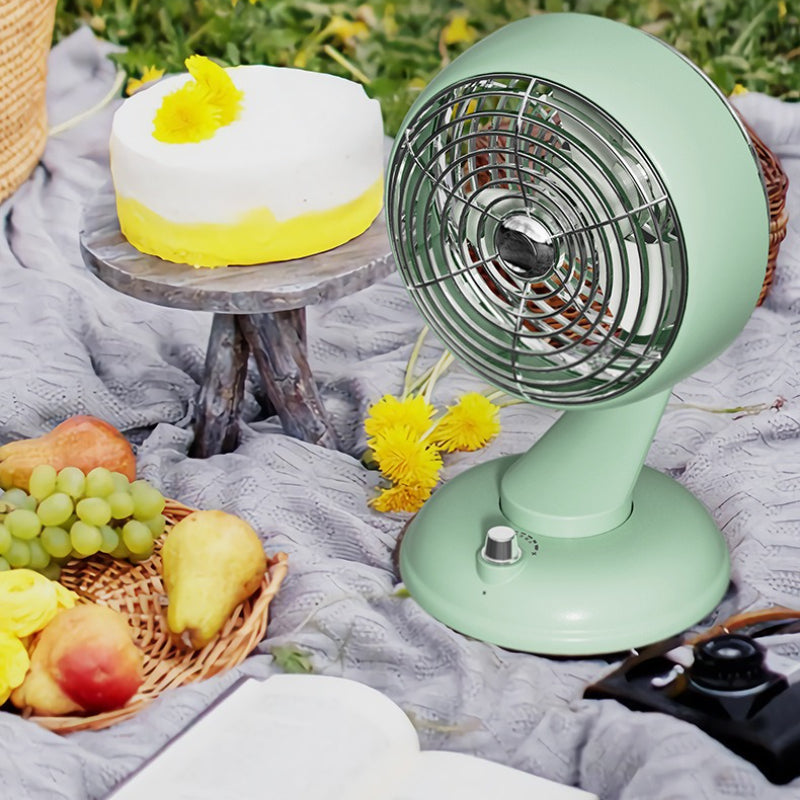 USB Rechargeable Desk Fan - Quiet 3-Speed Oscillating Air
