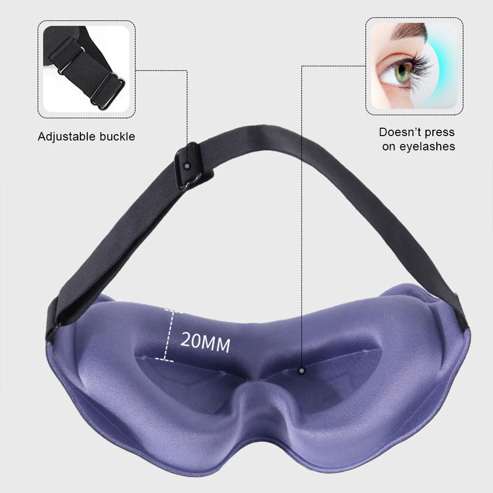 3D Sleeping Mask Light Blocker - Soft Padded Eye Shade