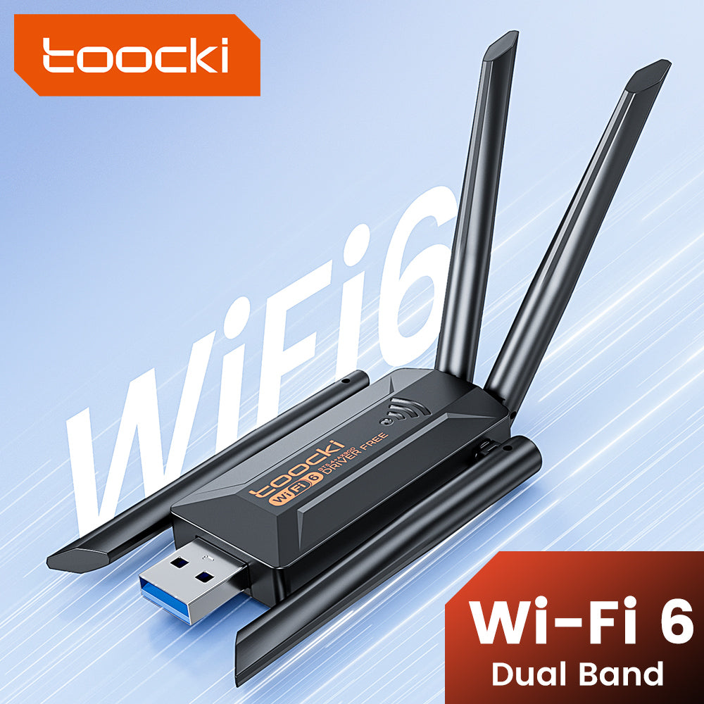 WiFi Adapter AX1300/AX900 Dual Band High-Gain Antennas