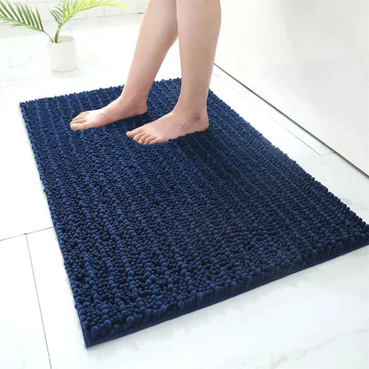 Non-Slip Chenille Bathroom Rug - Fluffy Shag Mat by Olanly