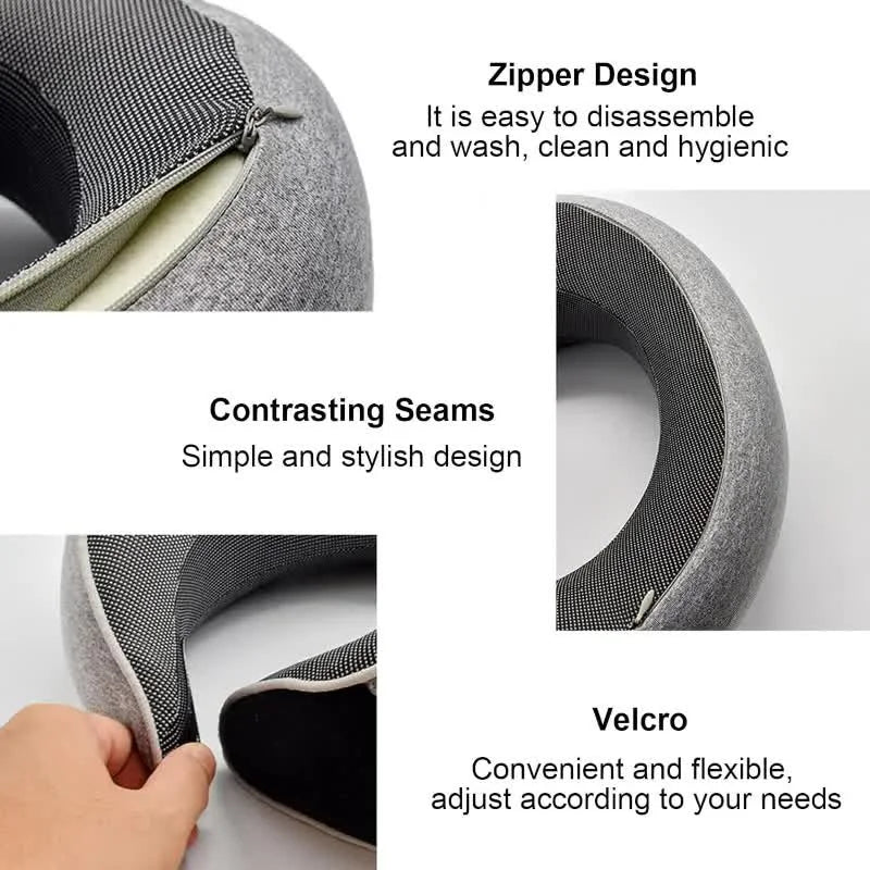 Memory Foam Travel Neck Pillow - Adjustable & Portable Comfort