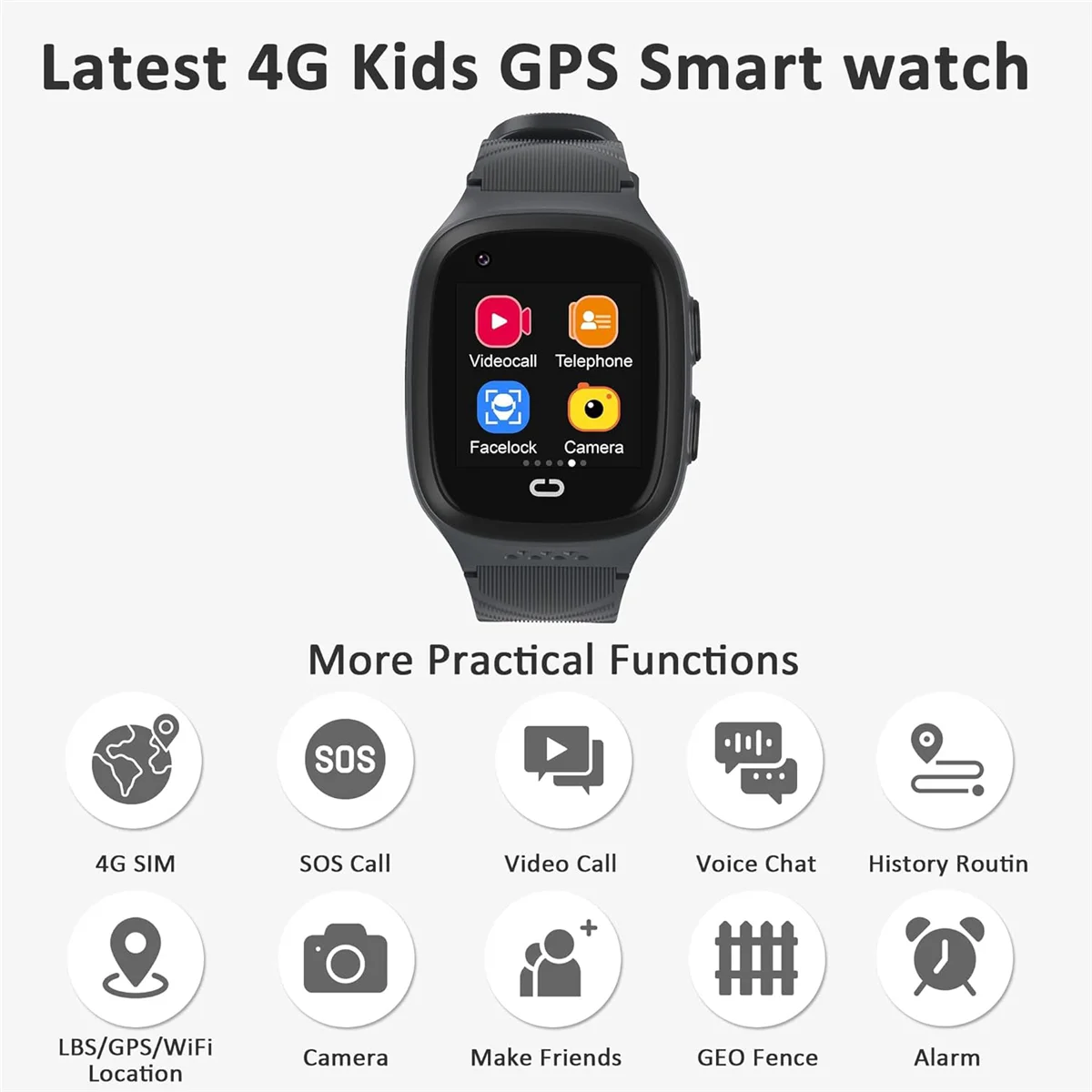 Kids GPS Tracker Watch 4G with Video & SOS Call