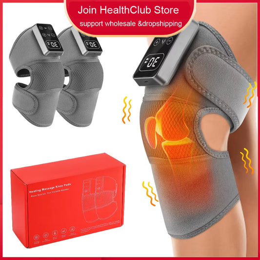 Electric Knee Massager: 3 Vibration, 5 Heat Levels, Cordless