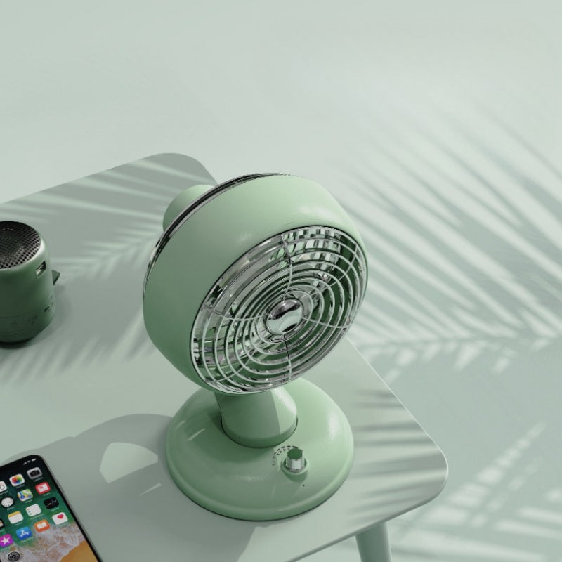 USB Rechargeable Desk Fan - Quiet 3-Speed Oscillating Air