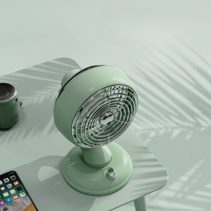 USB Rechargeable Desk Fan - Quiet 3-Speed Oscillating Air
