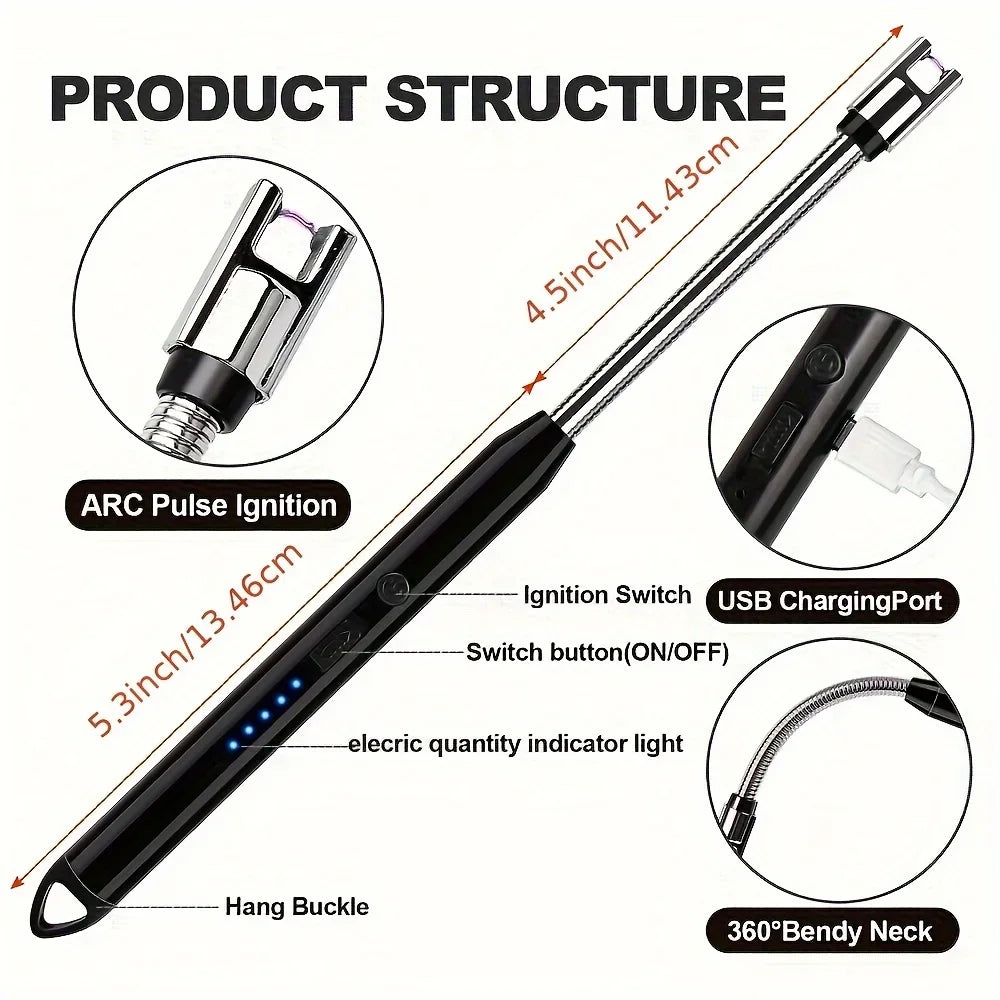 Electric Lighter: Plasma Arc Lighter 2-Pack - Rechargeable & Windproof