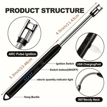 Electric Lighter: Plasma Arc Lighter 2-Pack - Rechargeable & Windproof