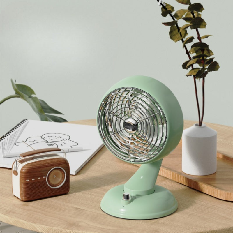 USB Rechargeable Desk Fan - Quiet 3-Speed Oscillating Air